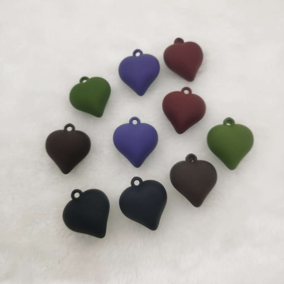 Acrylic hand feel paint heart-shaped macaron diy bag, hanging phone chain, keychain, pendant, accessory, 200 pieces per package detail image 2