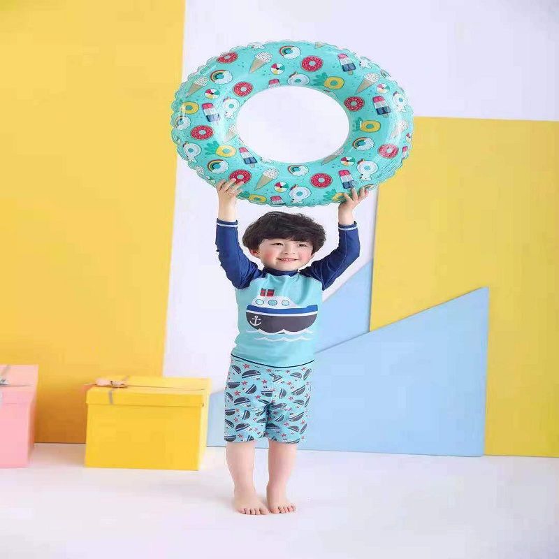 Children's thickened swimming ring donut, cute cartoon children's beginner rescue swimming auxiliary equipment c154764