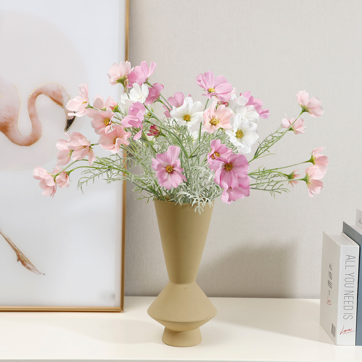 航宾轻奢ins风公主波斯菊仿真花家居客厅餐桌摆件装饰假花批发细节图