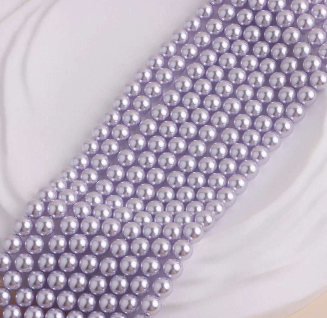 Semi-finished product of A-grade Shijia glass imitating pearl taro dream purple straight-hole glass beads
