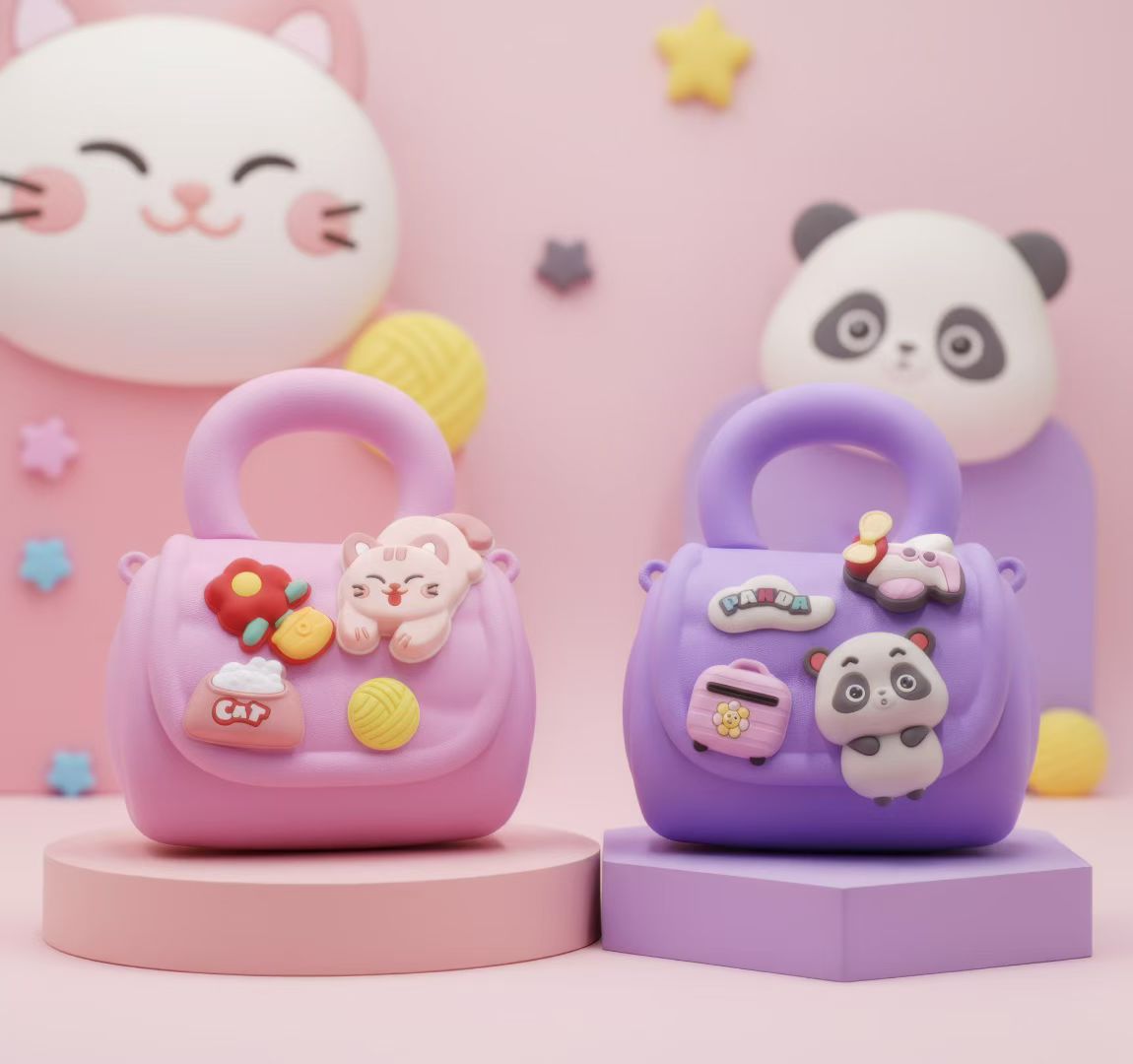 Children's bags, children's eva bags, hand-held cartoon bags, panda, unicorn, rabbit, foreign trade detail image 5