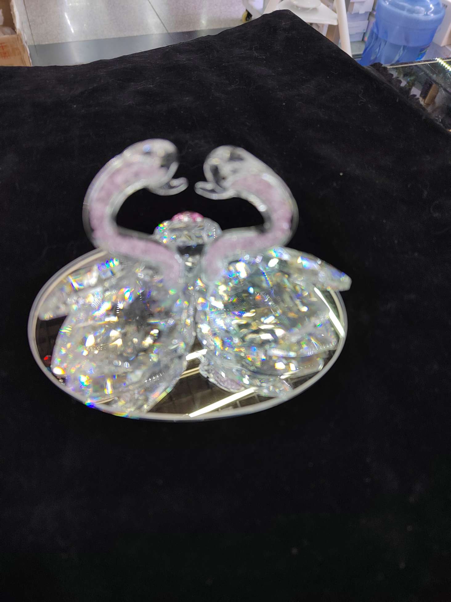 水晶玻璃粉色天鹅工艺品结婚礼物客厅玄关电视柜酒柜摆件水晶详情图3