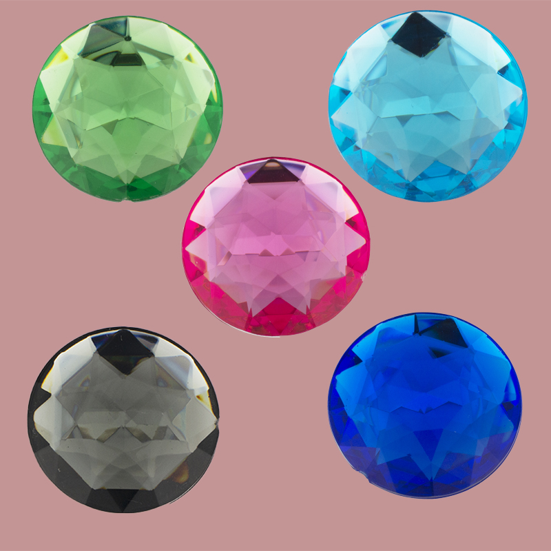 Acrylic flat bottom drill 52mm round multi-angled surface chamfered drill large round acrylic drill patch diy jewelry accessories Item Picture