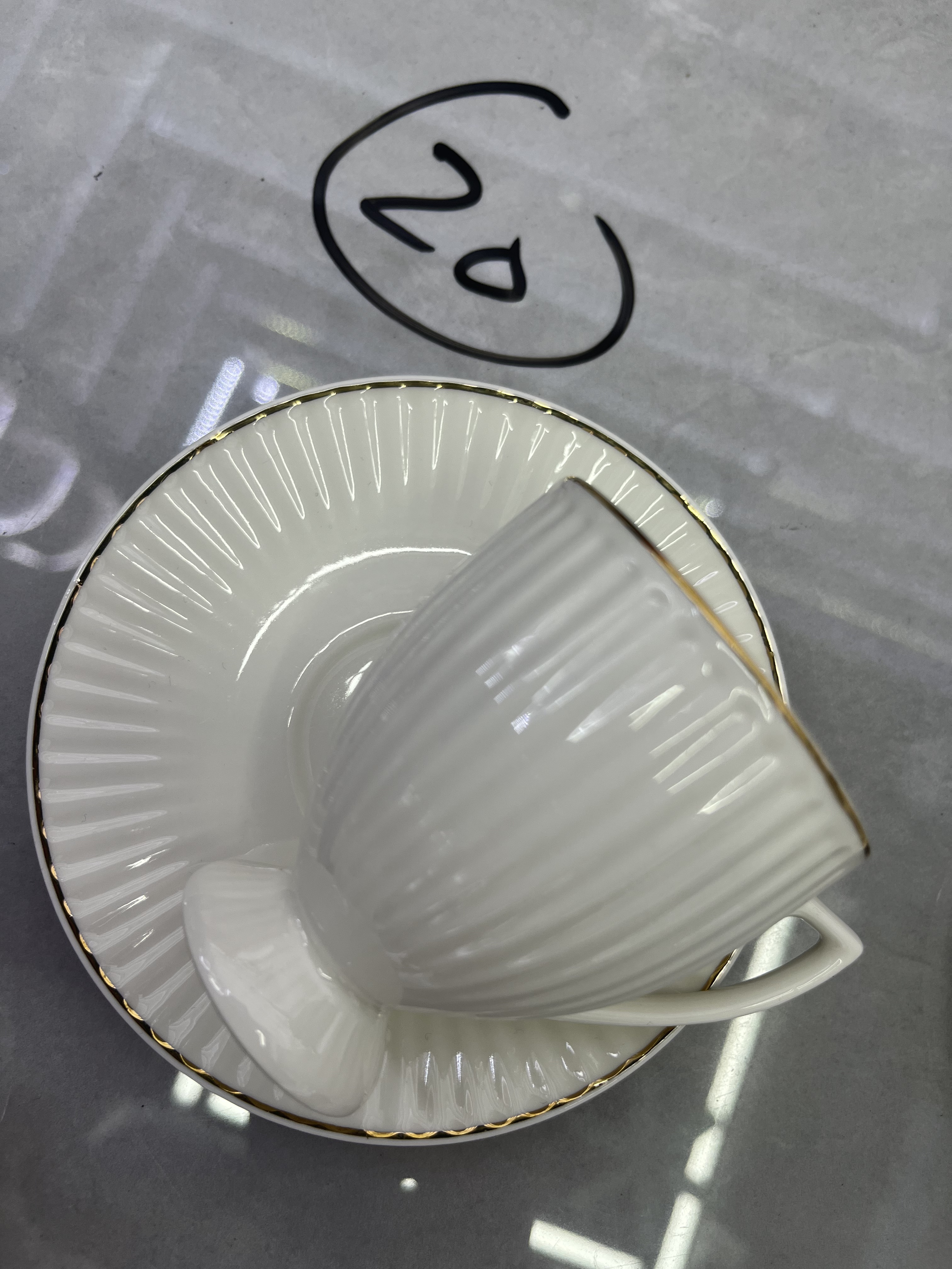 6杯6碟咖啡杯茶杯套装v白底实物图
