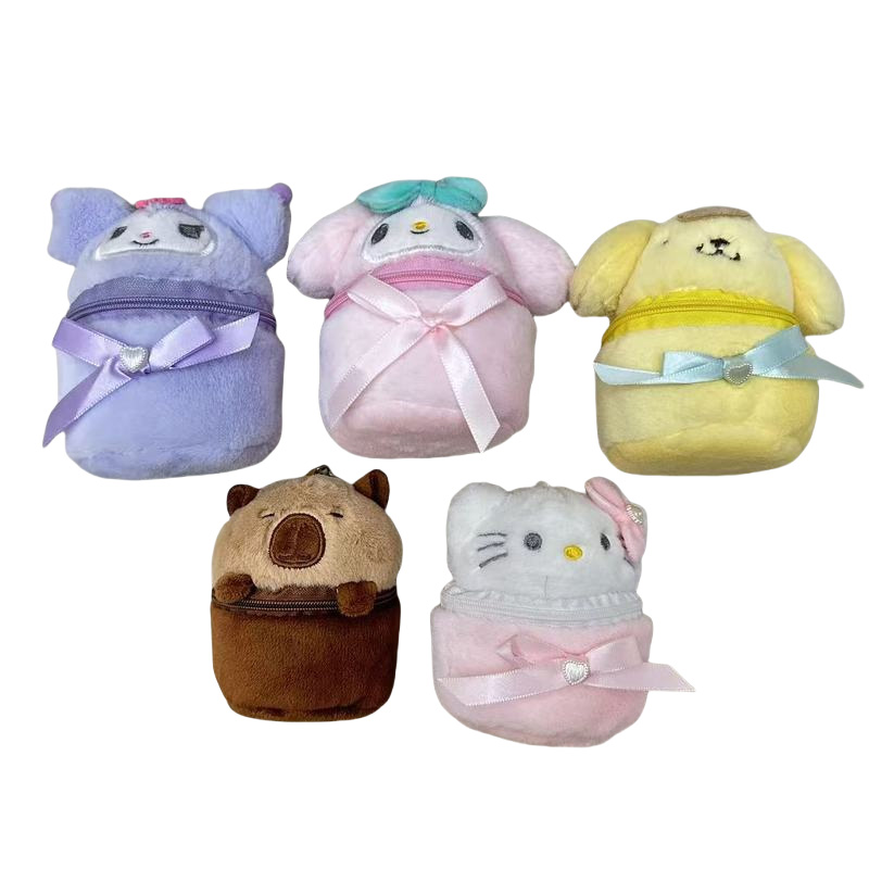 硅胶零钱包/儿童玩具/硅胶独角斜挎包/零钱包/毛绒玩具白底实物图