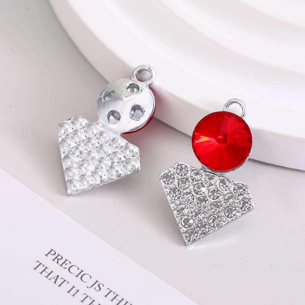 欧式轻奢合金镶钻小挂件巴洛克钻石形状吊坠手工diy耳环项链吊坠配件详情图2