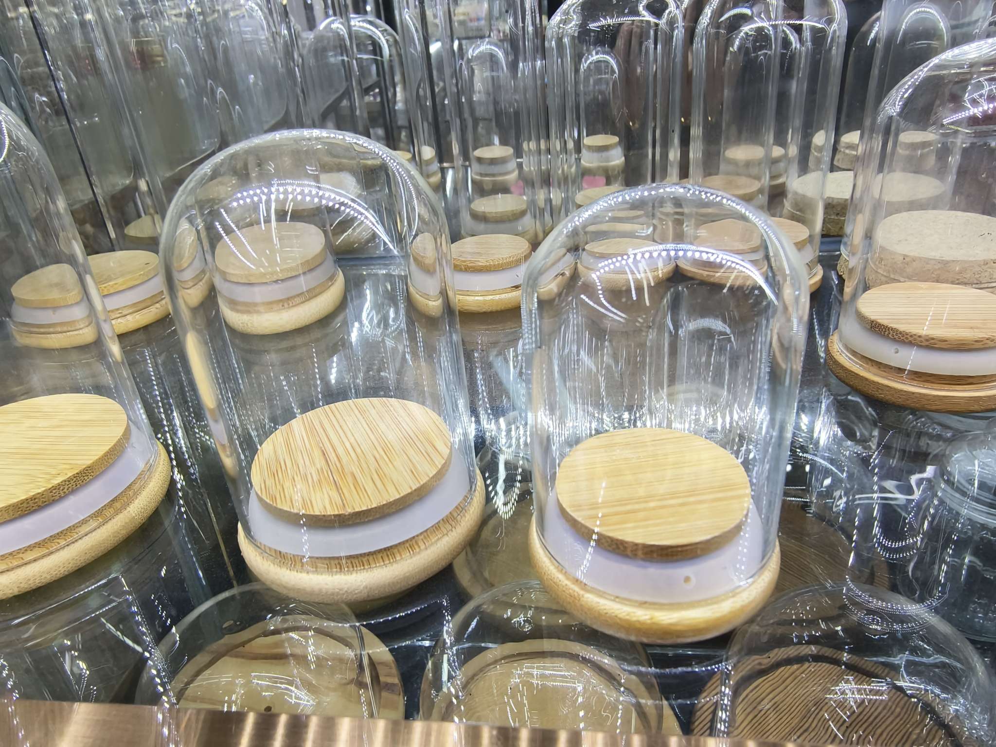 玻璃工艺品水晶透明珠大孔西红花装饰礼品玻璃制品工艺品 永生花罩子玻璃制品