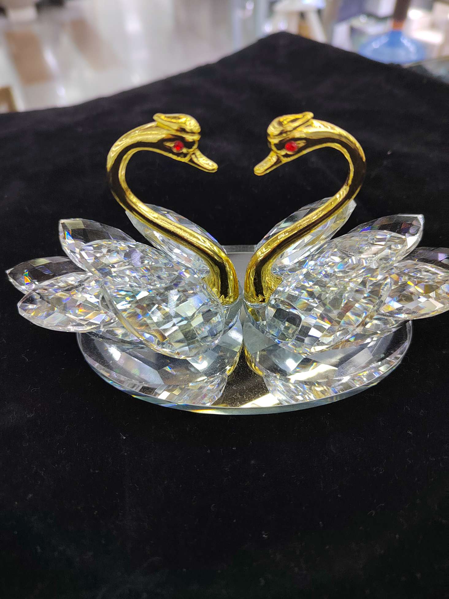 水晶工艺品摆件金色天鹅玄关电视柜酒柜饰品招财摆件乔迁新居结婚礼物产品图