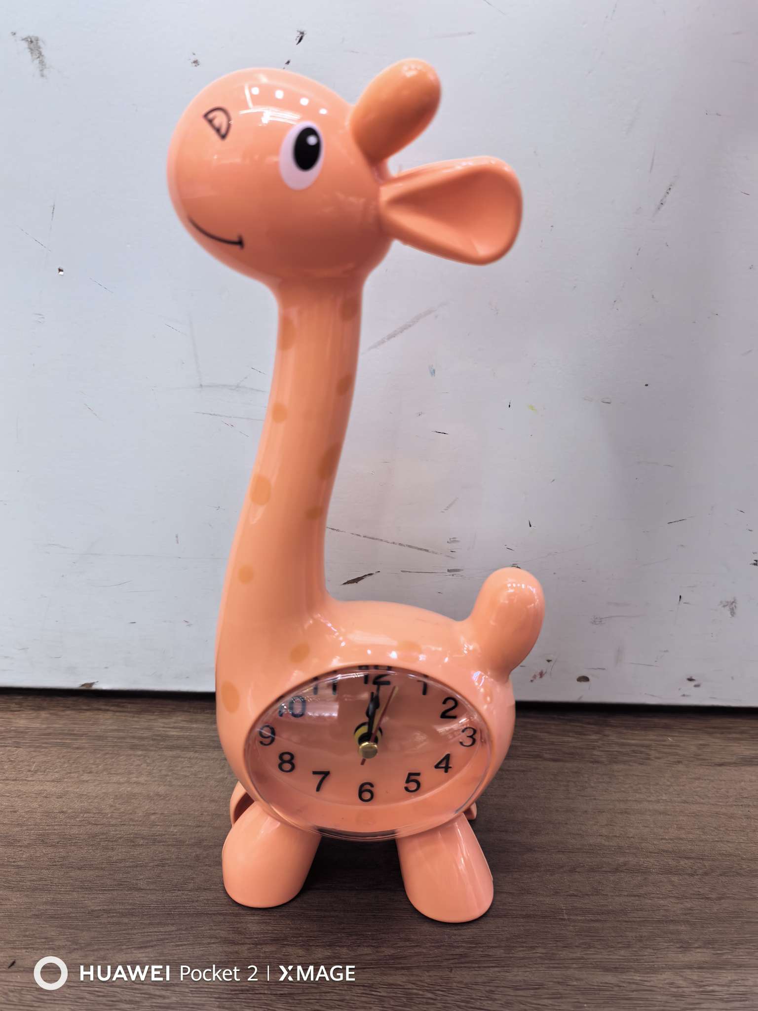 家饰钟表投影闹钟台钟收音机煮饭计时器电子闹钟多功能静音卧室装饰品卡通长颈鹿儿童桌面摆钟