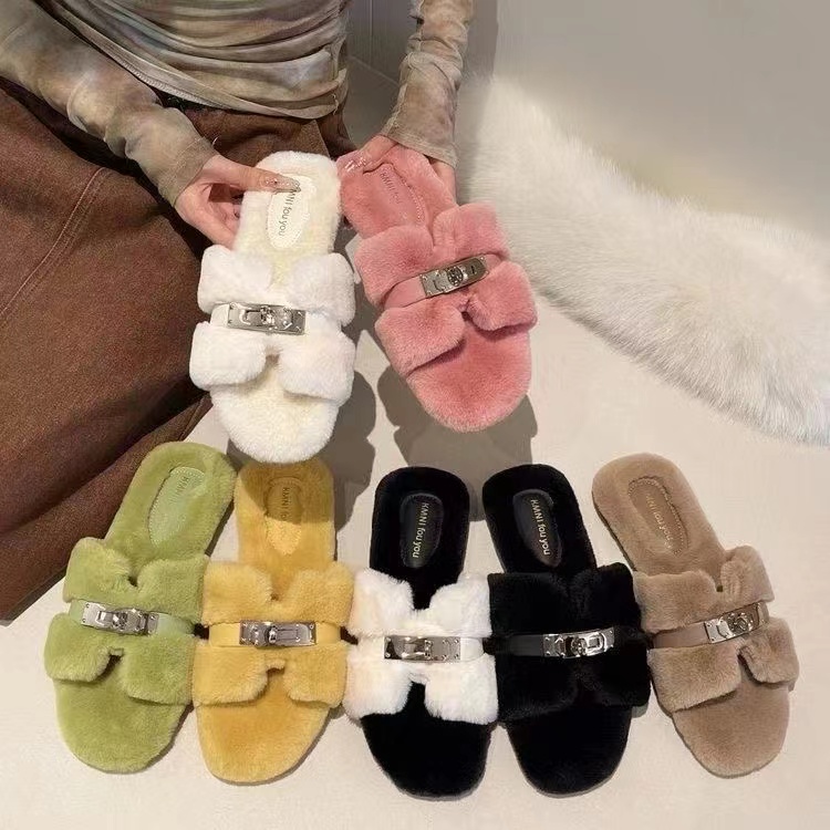 Ladies' slippers, wool shoes, spring and autumn style wool slippers