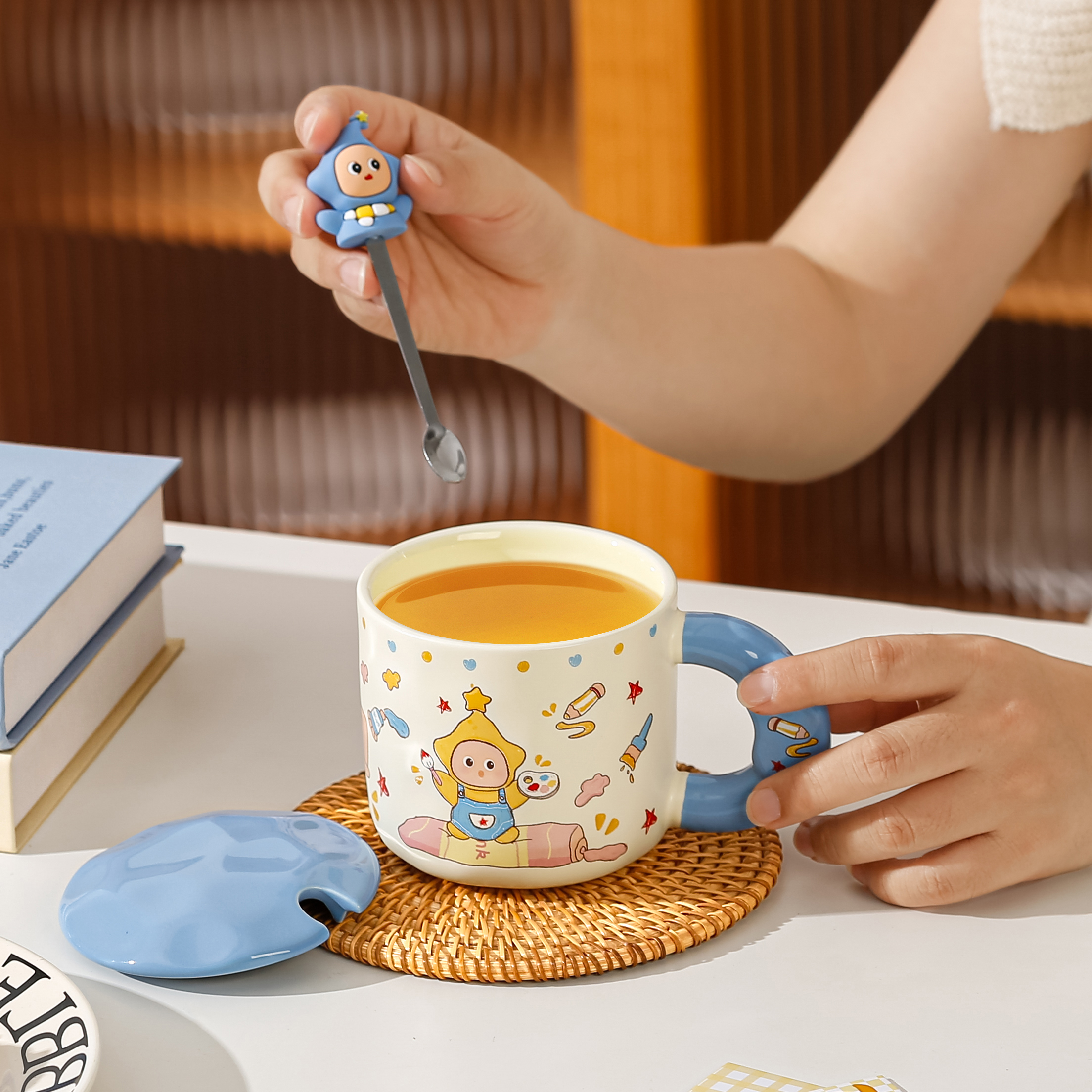 Creative cartoon water cups, cute and good-looking, Children's Day mugs, ceramic cups, birthday gifts, household drinking cups Specification image