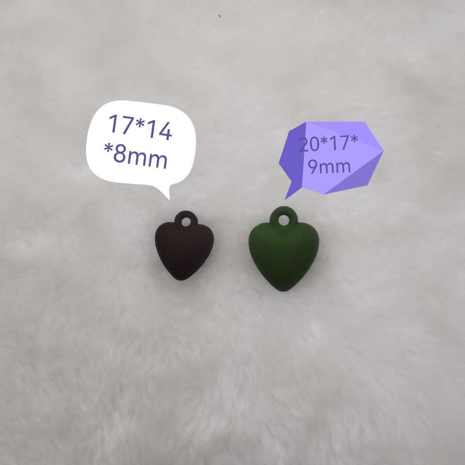 New DIY jewelry accessories, acrylic hand feel paint heart heart pendant, keychain bag, mobile phone chain pendant, 500 pieces per package detail image 2