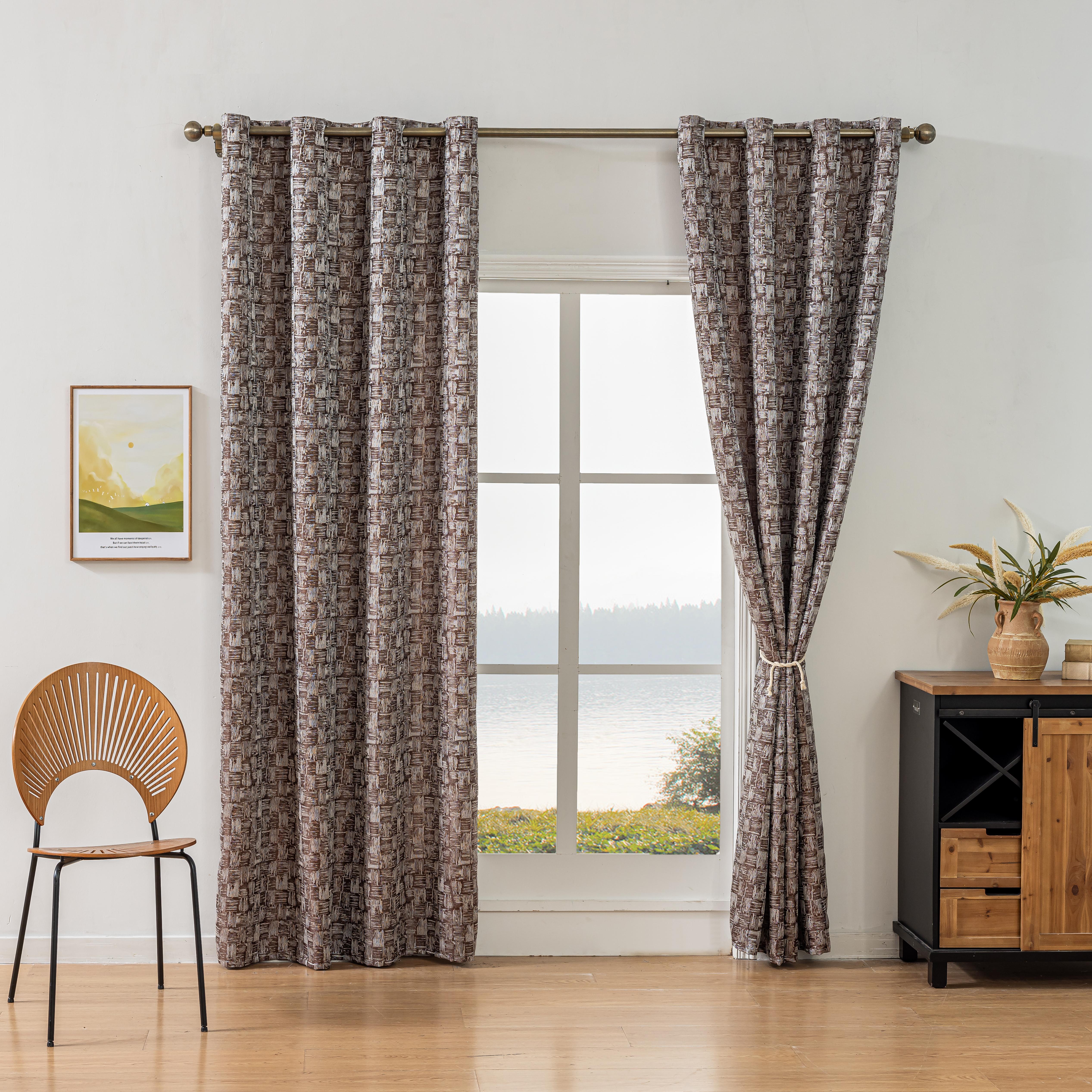 Exclusive blackout jacquard curtains for foreign trade, cross-border TEMU bestsellers, living room and bedroom grid, factory direct sales, Shaoxing curtains Item Picture