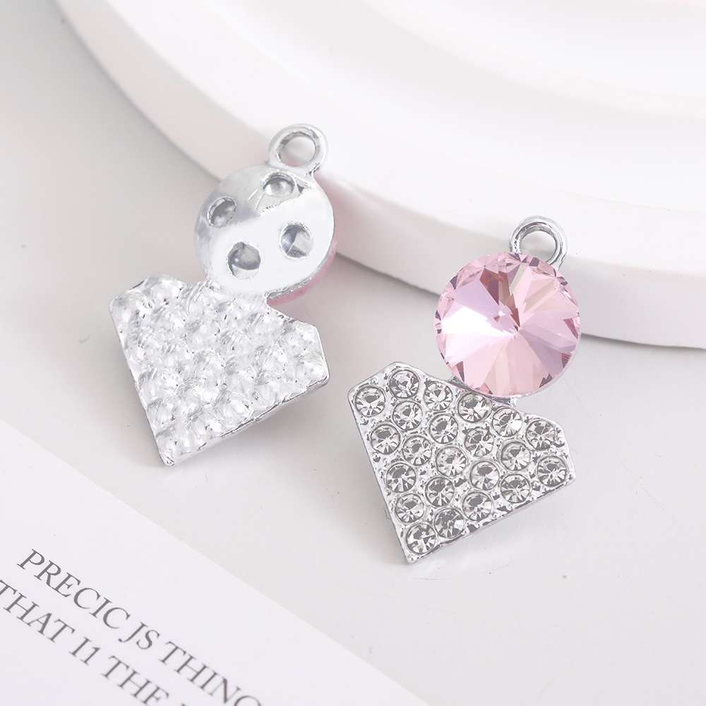 欧式轻奢合金镶钻小挂件巴洛克钻石形状吊坠手工diy耳环项链吊坠配件详情图6