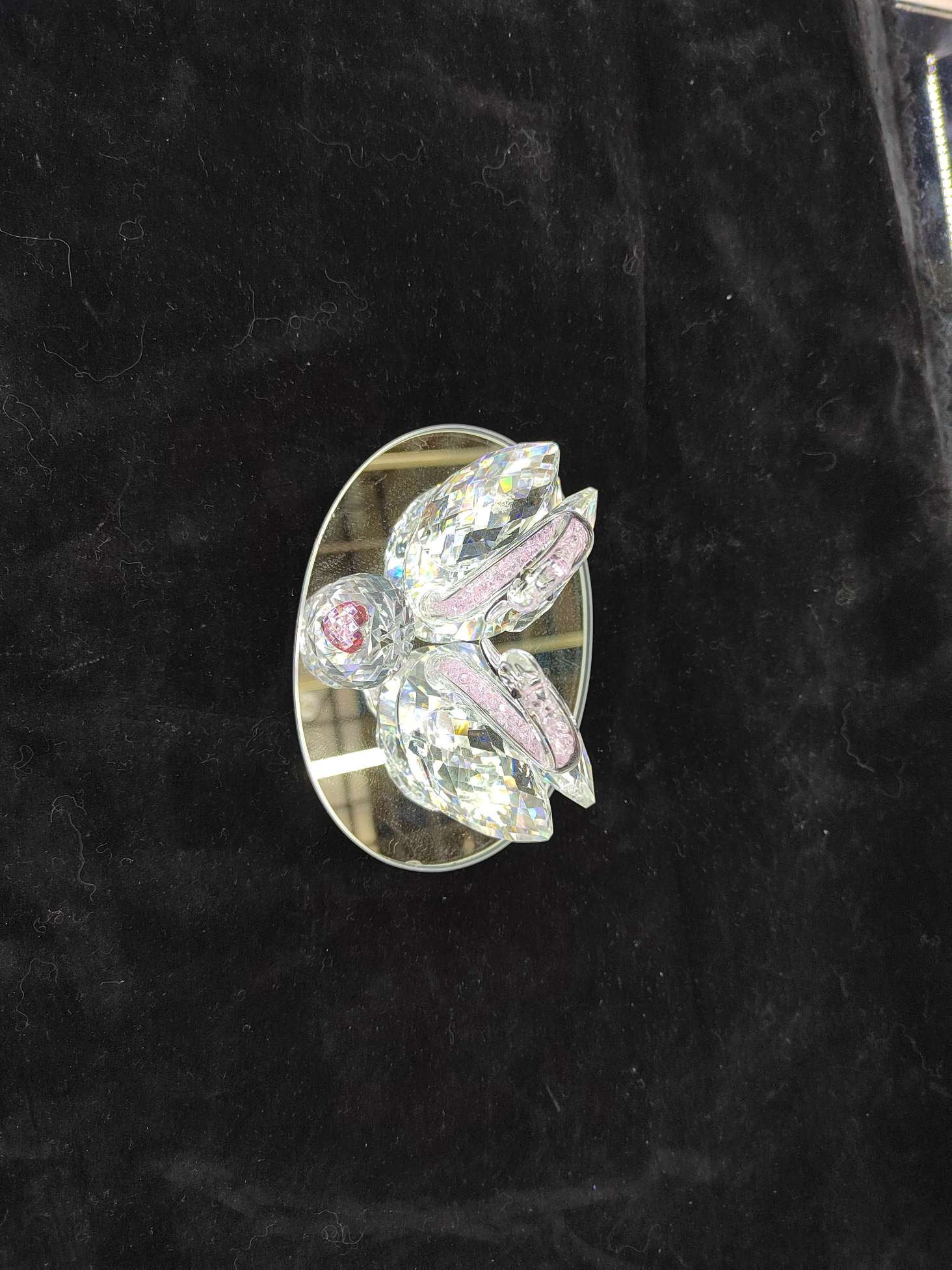 水晶玻璃粉色天鹅工艺品结婚礼物客厅玄关电视柜酒柜摆件水晶细节图