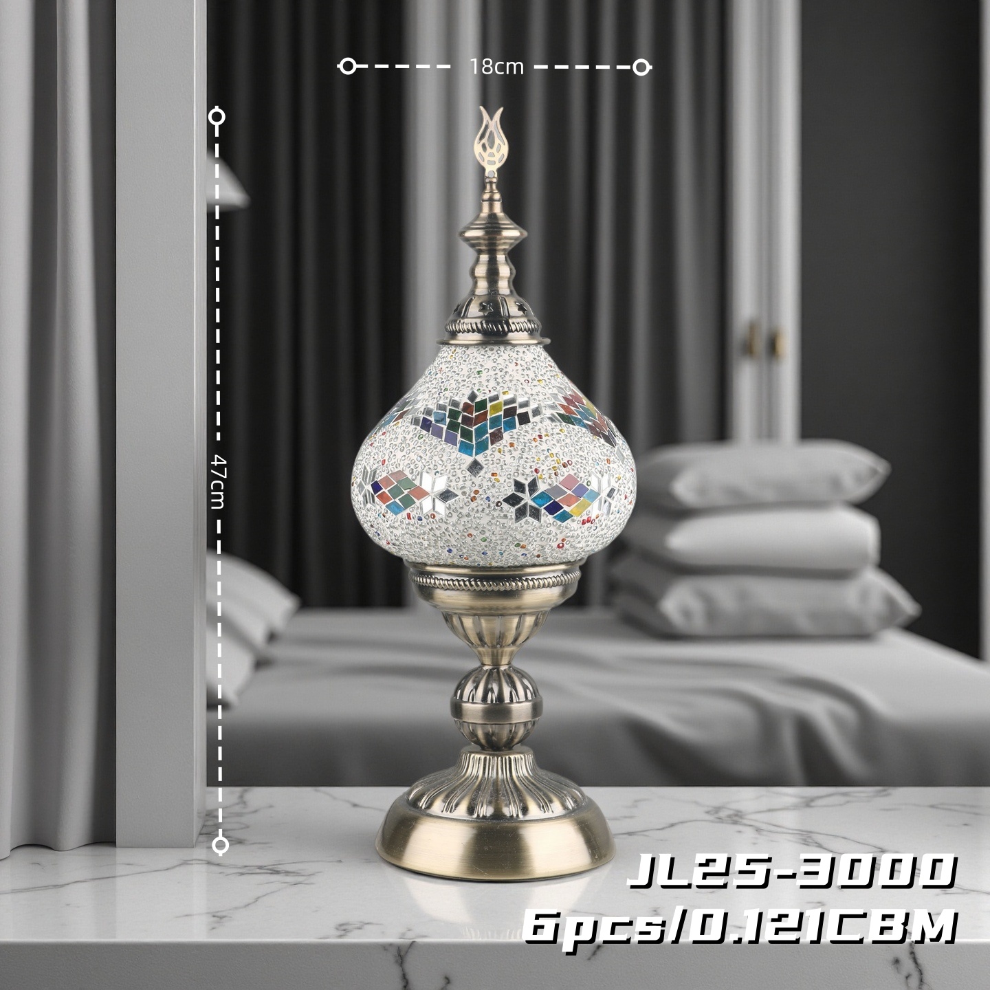 JL2025新款玻璃系列台灯 酒店用品 床头灯 厂家批发