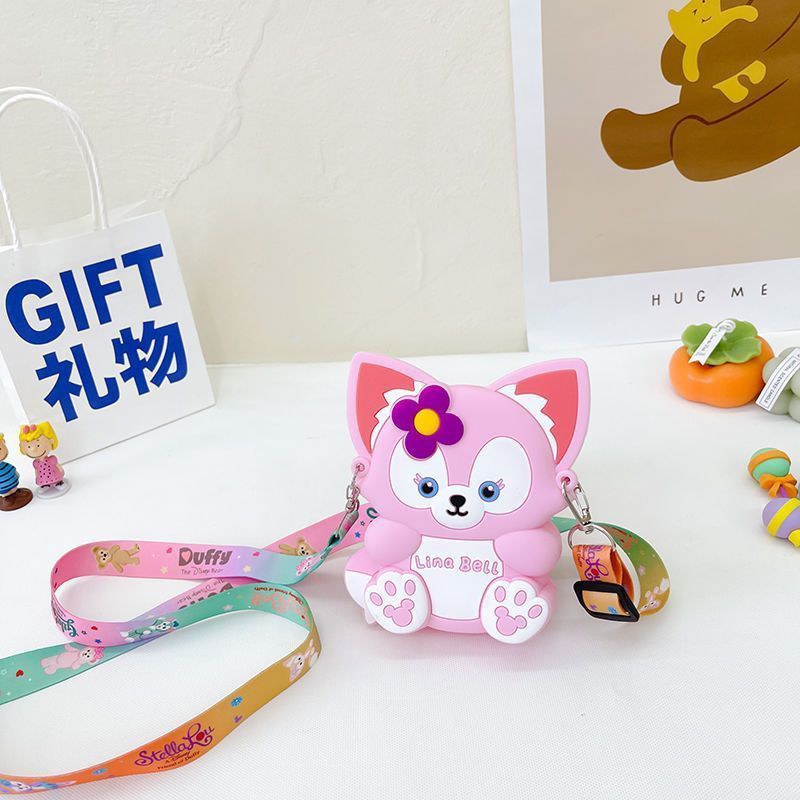 大号手机包包女粉色小狐狸矽胶包少女儿童玲娜贝尔解压益智斜挎包零钱包硅胶包详情图4