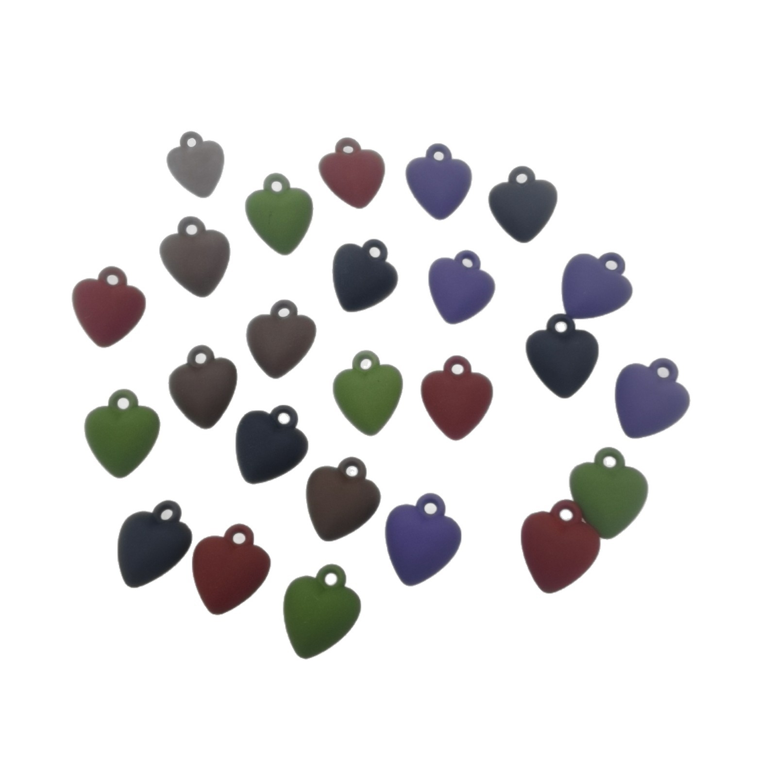 New DIY jewelry accessories, acrylic hand feel paint heart heart pendant, keychain bag, mobile phone chain pendant, 500 pieces per package detail image 4