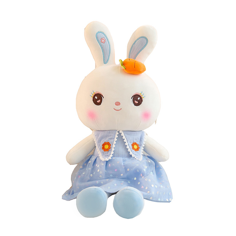 Cute carrot flower dress, little white rabbit doll, couple rabbit plush toy, ladies' bed sleeping pillow Item Picture