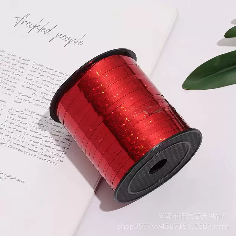 250-yard laser-coated iris ribbon birthday party flag rope, wedding room decoration ribbons of various lengths to choose from for birthday flag raising Specification image