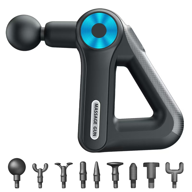 Triangular fascia gun USB charging button cross-border electric muscle relaxation convenient fitness massage gun Application Scenario