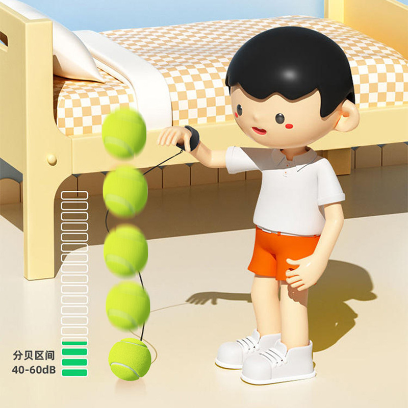 Wrist elastic ball with rope, rubber swing ball, children's hand throw return force ball, exercise reaction, elderly people's boredom relief tool details Picture