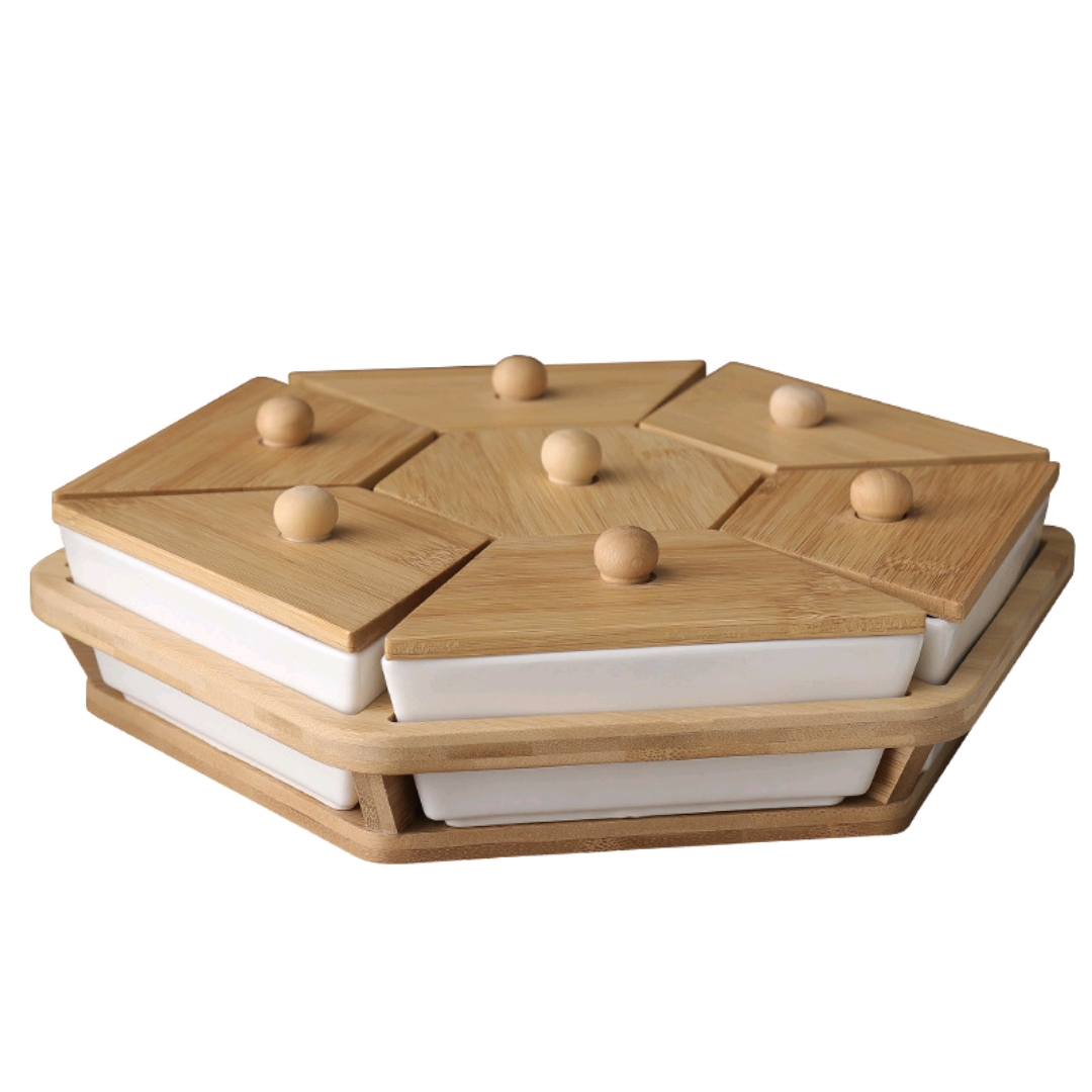 日式陶瓷分格拼盘干果零食盘客厅水果盘ktv小吃盘子瓜子碟收纳盒