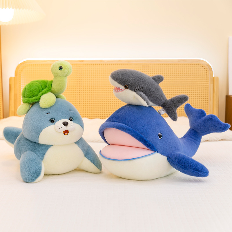 Cute seal and whale plush toys from the aquarium, popular imitation little turtles, and fluffy stuffed dolls as birthday gifts Application Scenario