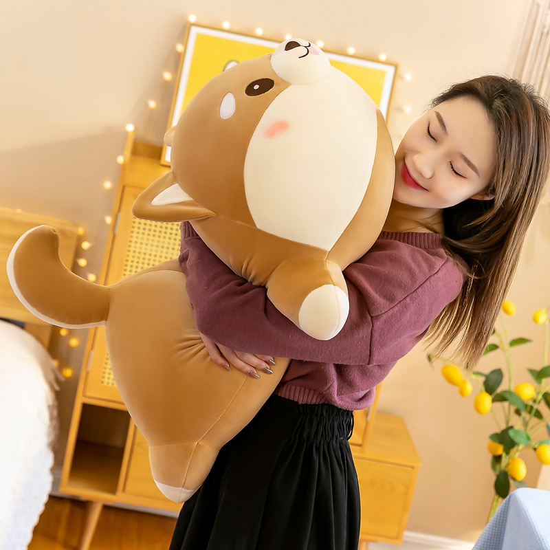 Cute Shiba Inu figurines, Corgi dog plush toys, doll dolls, sleeping cushions, super soft male and female characters on the bed Application Scenario