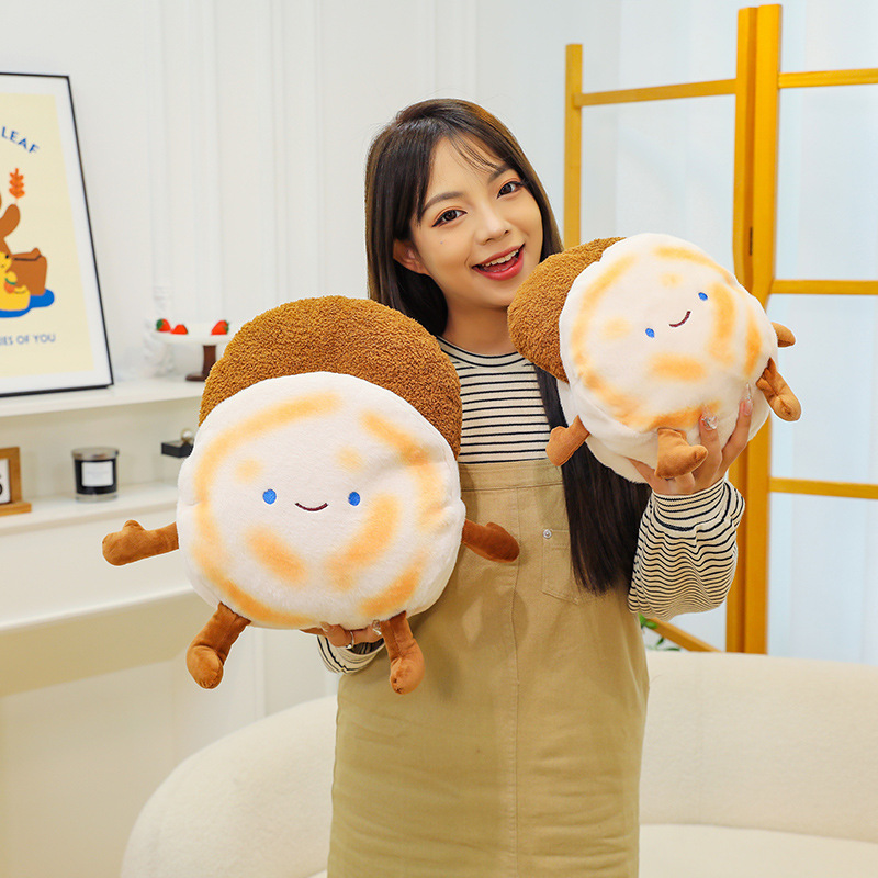New creative and funny Baoding roujiamo, donkey meat buns, plush toys as gifts, cute plush pillows and cushions Specification drawing