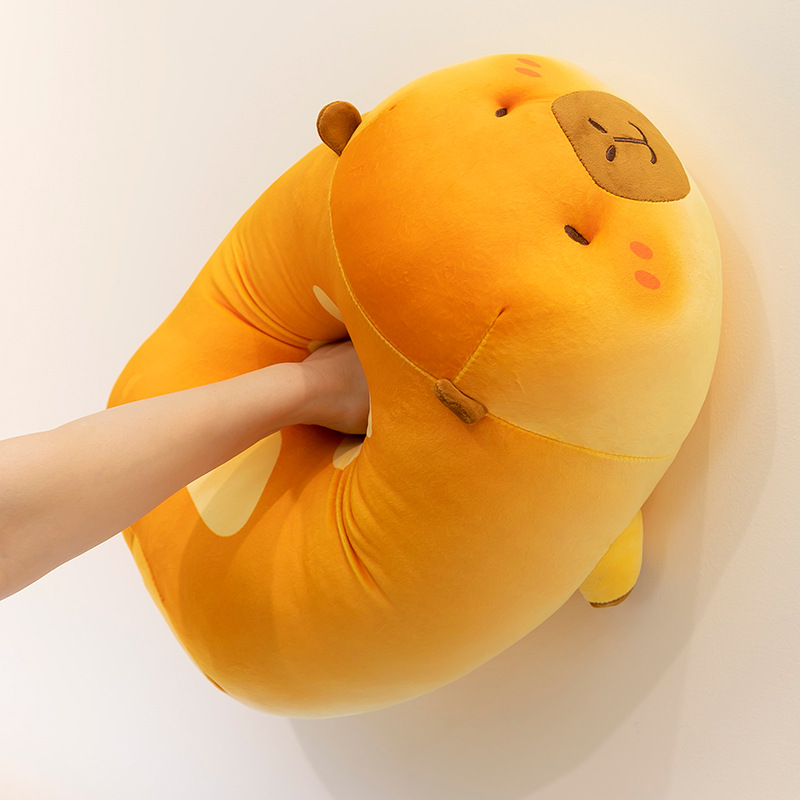 Cross-border capybara throw pillow, Kapibara plush toy, peach doll, office nap pillow, children's birthday gift details Picture