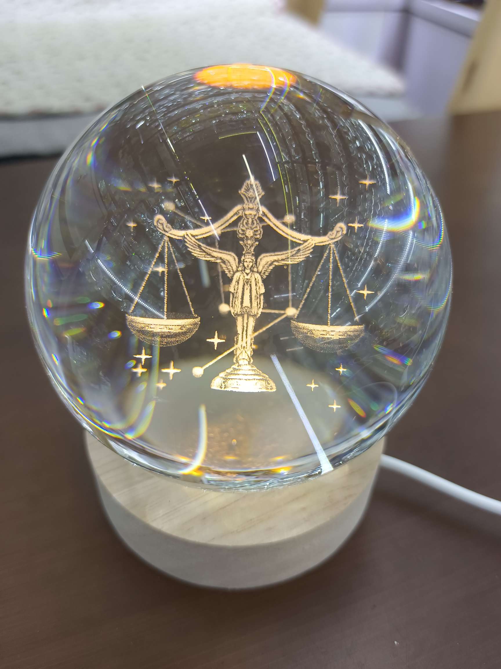 水晶工艺品，水晶小夜灯，暖光灯，小礼品，小摆件，内雕球，圣诞礼品，水晶球详情图6