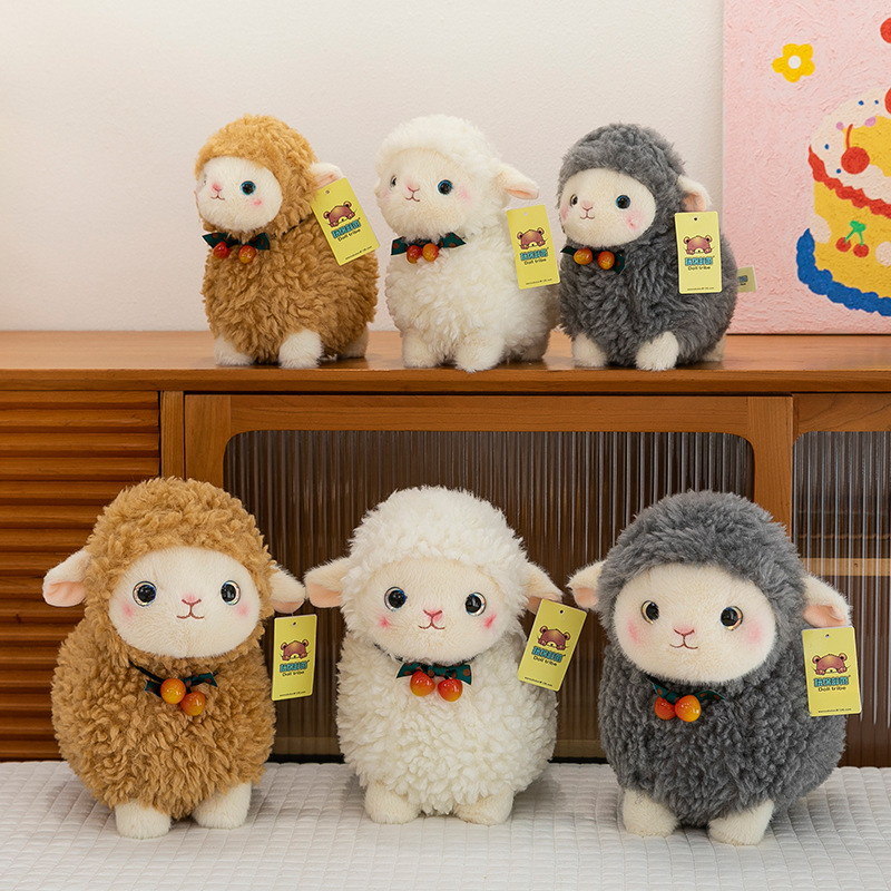 New cross-border cute and fluffy plush toy, soft and adorable little lamb doll, children's soothing toy, birthday gift full figure