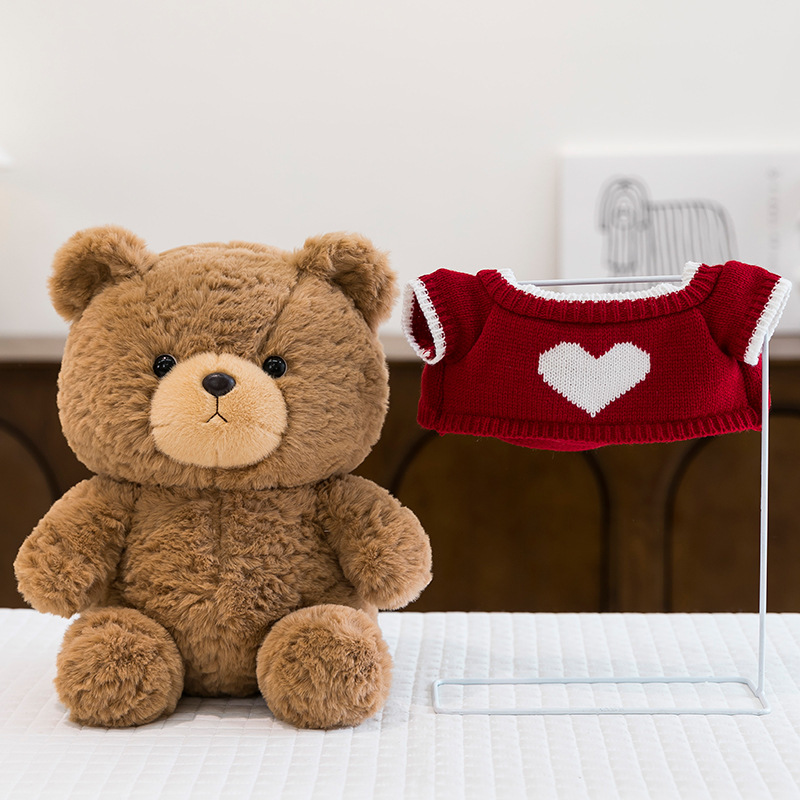 New cross-border casual hoodie, teddy bear plush toy, sweater, teddy bear doll, children's birthday gift doll details Picture