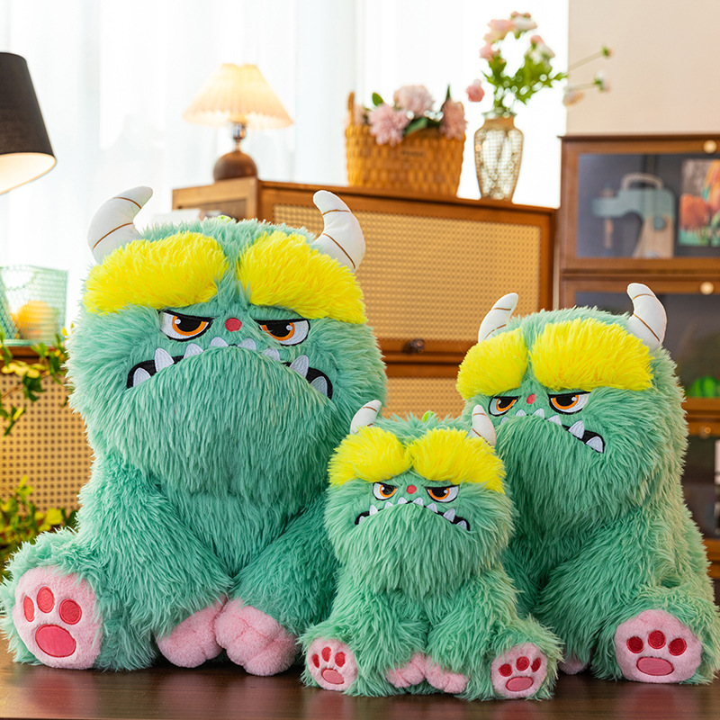 Wholesale of new ugly and cute long-haired monster plush toys, adorable monster dolls, throw pillows, and popular birthday gifts Specification drawing