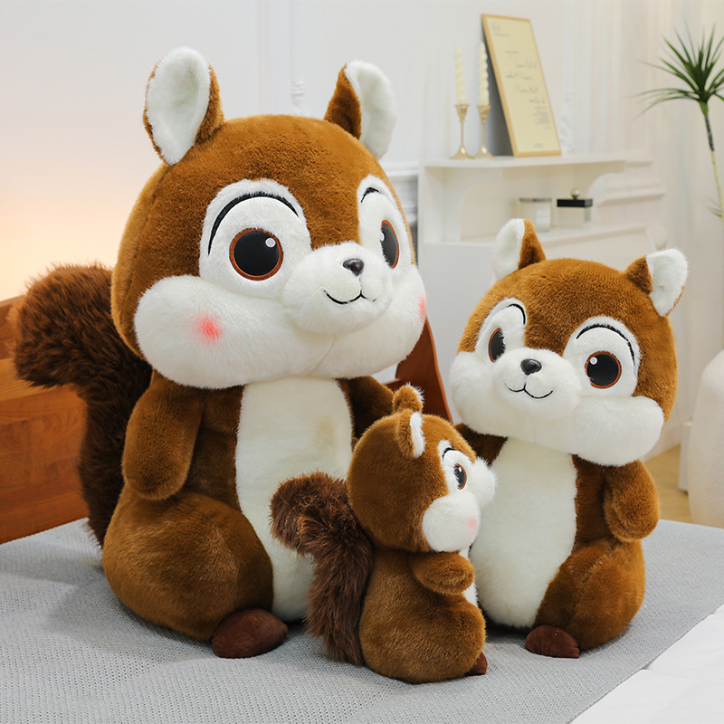Hot-selling large-sized squirrel Qiqi plush toy, cute Titi doll, bed sleeping doll, children's gift full figure