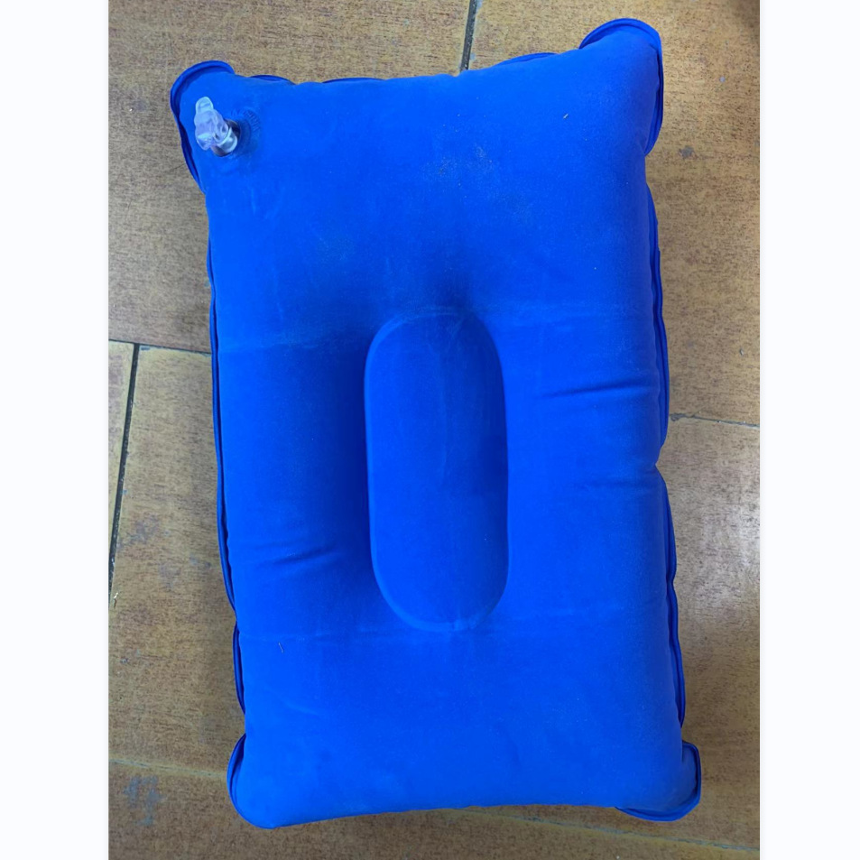 Outdoor camping travel pillow, inflatable pillow, multi-functional nap inflatable throw pillow, PVC flocked inflatable cushion details Picture