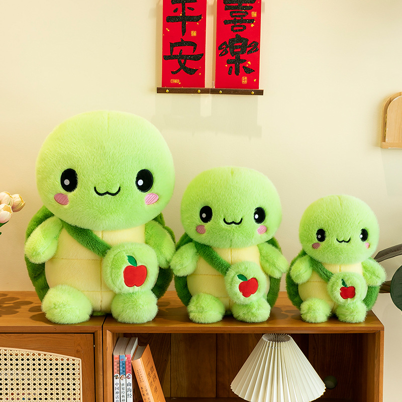 New green turtle plush toy, cute doll backpack doll, birthday gift for girls, 2D plush toy Specification drawing