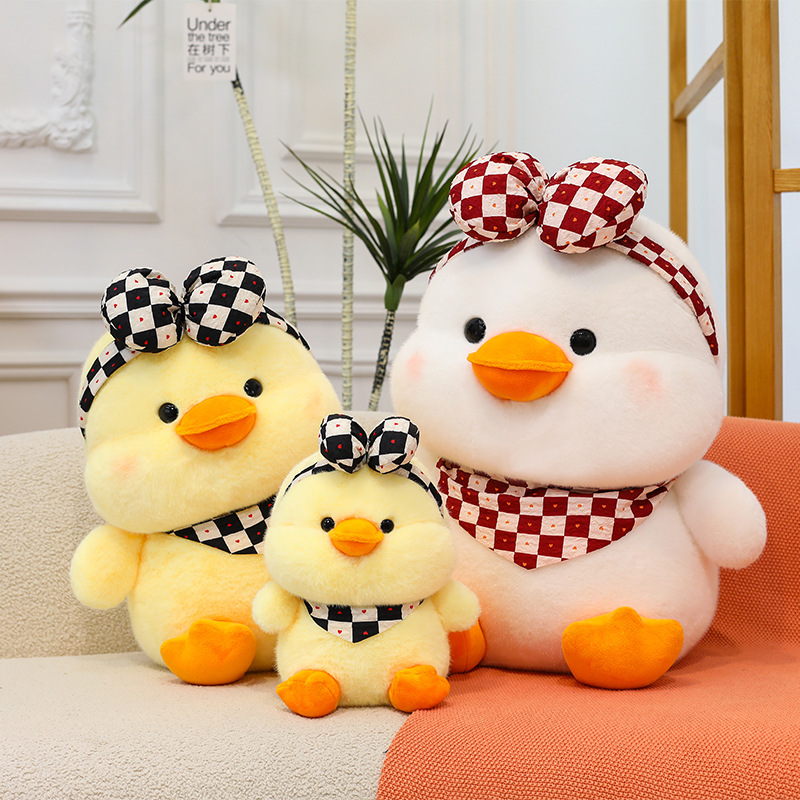 New cute bow headband, scarf, duck doll, plush toy, little yellow duck doll, girls and children's gift Application Scenario