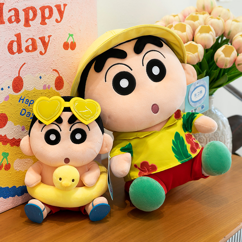 Wholesale of genuine summer beach swimming rings, crayon Shin-chan dolls, Shin-chan plush toys, children's birthday gifts details Picture