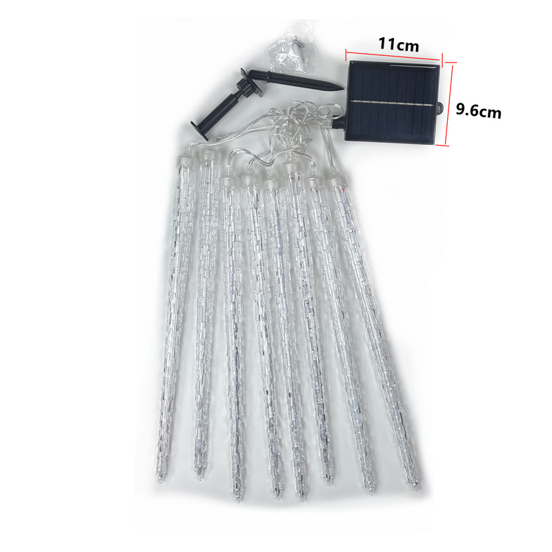 LED冰柱灯 冰锥灯流星雨灯串圣诞灯防水装饰太阳能工程亮化批发彩灯礼品白底实物图