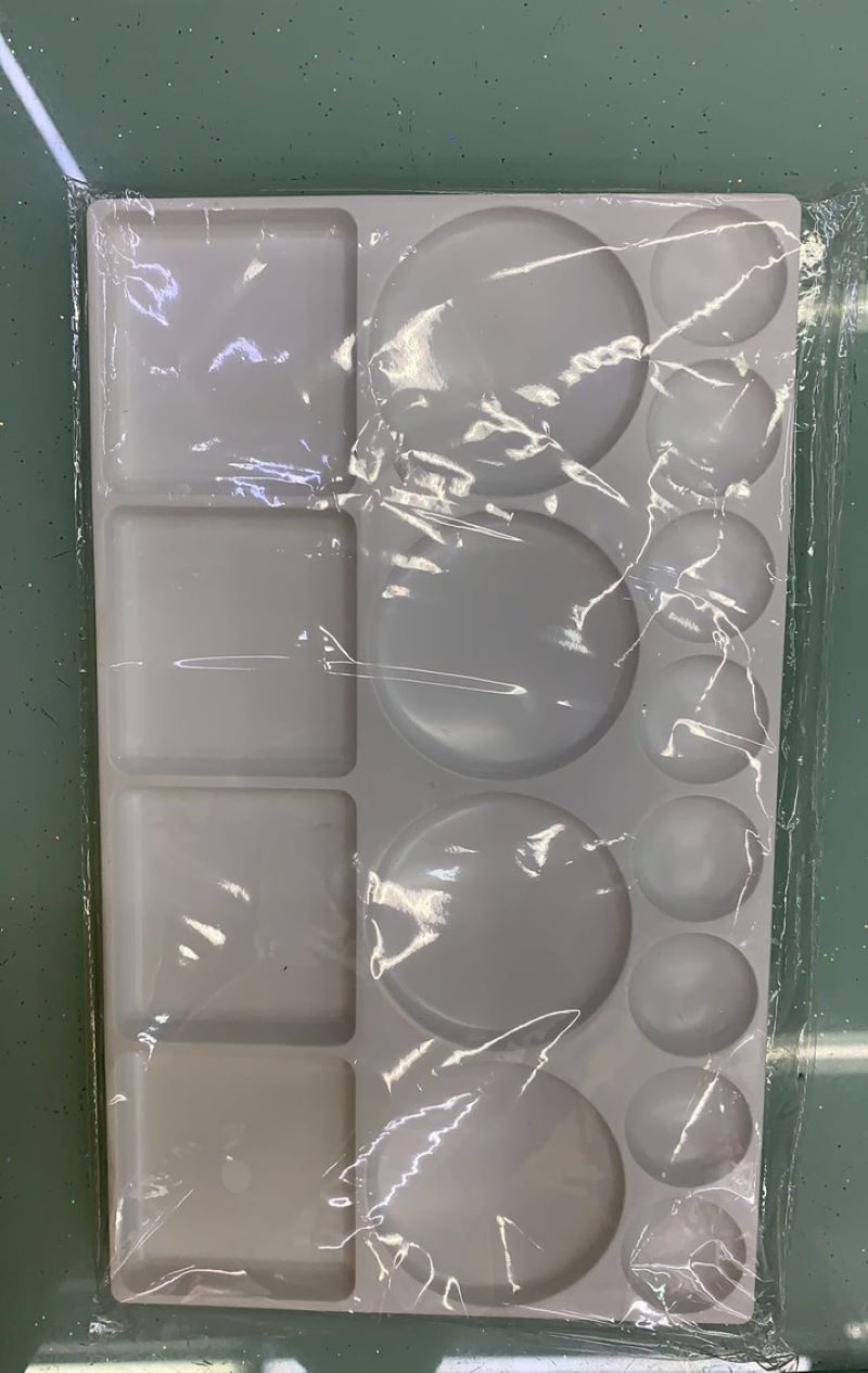 美术国画颜料调色用品长方形多孔画板调色盘1