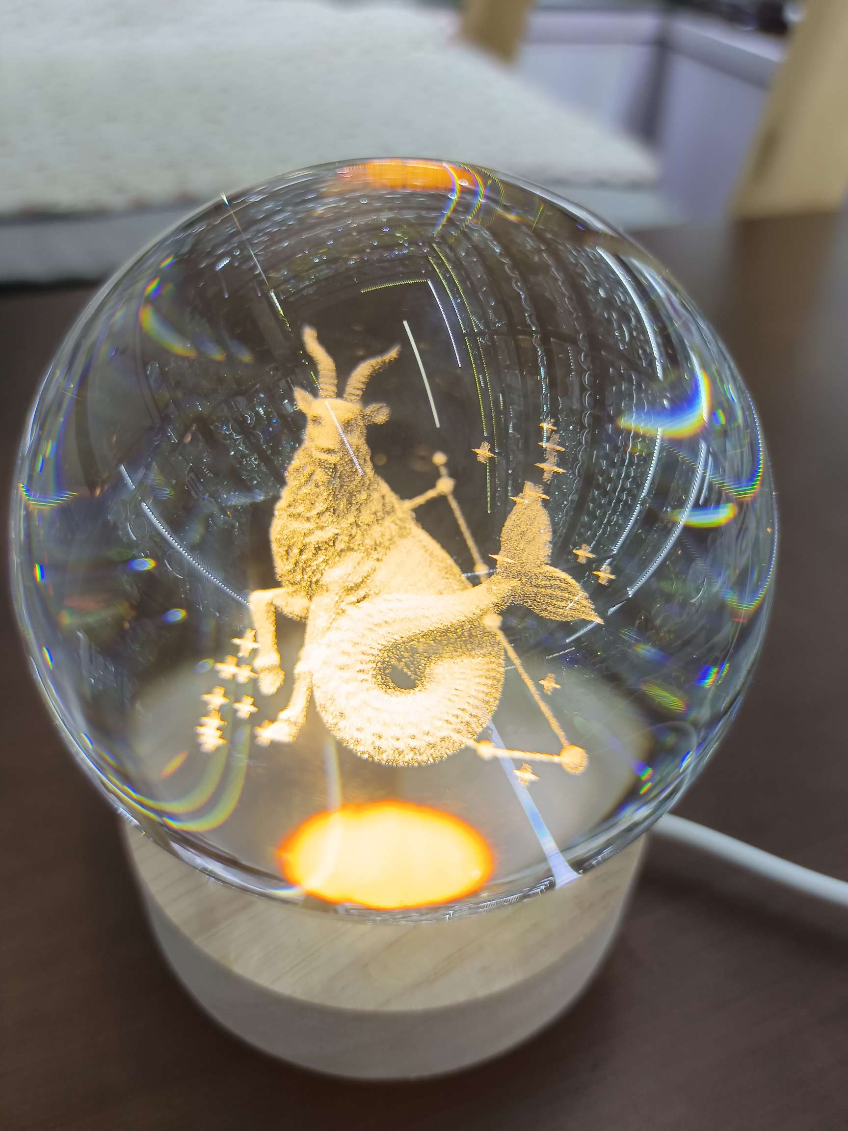 水晶工艺品，水晶小夜灯，暖光灯，小礼品，小摆件，内雕球，圣诞礼品，水晶球详情图7