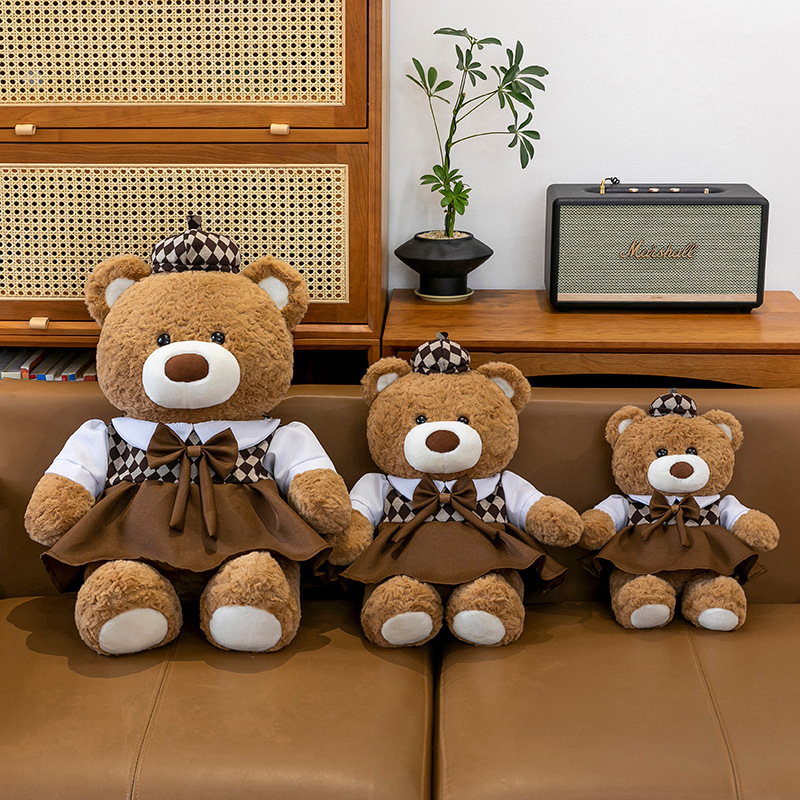 Cute couple teddy bear plush toys, large hug bear dolls, girl dolls, graduation commemorative gifts details Picture