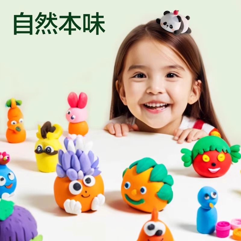 Deli XM851 Ultra-light Clay Panda Edition Children's Colored Clay for Kindergarten 36-color diy bucket plasticine for primary school students Specification drawing