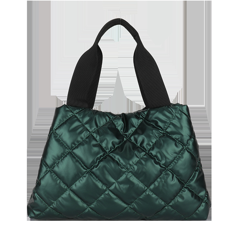 Space Cotton Jacket Bag 2025 Spring New Style Bag, women's fashion diamond-patterned embroidered thread women's single-shoulder armpit bag handbag Item Picture