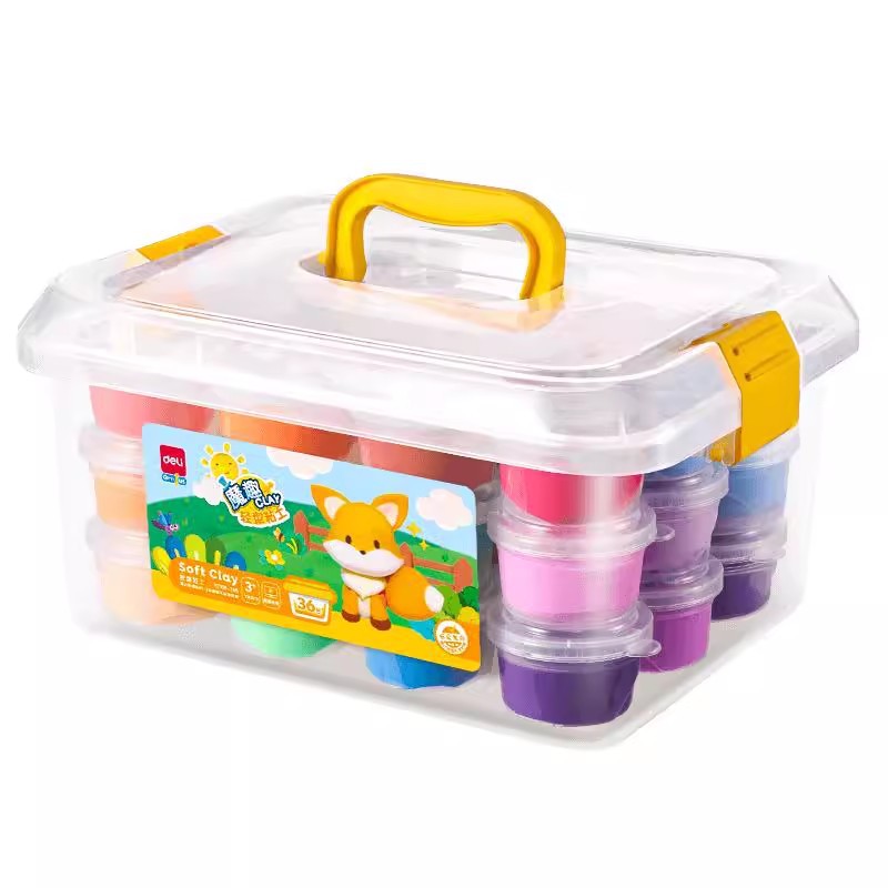 Deli Ultra-light Clay 24-color 36-inch children's toy set for primary school Students, odorless colored clay and plasticine for kindergartens Item Picture