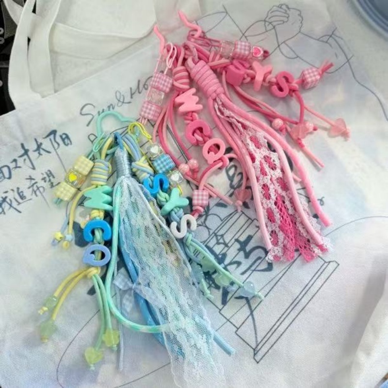 可爱miu系挂饰字母绳子配饰钥匙扣包挂原创钥匙扣2