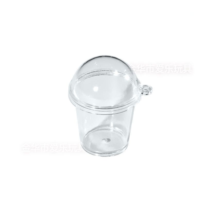 Large simulation flat lid milk tea cup, diy handcrafted bubble milk tea hanging decoration, mini food play miniature scene Item Picture