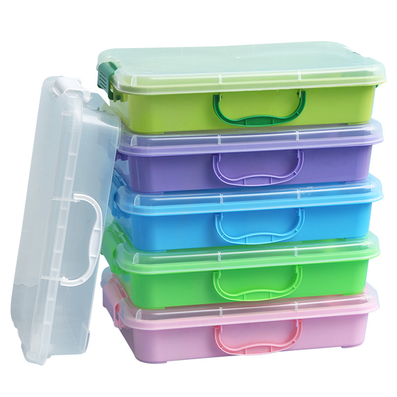 Space toy sand table, children's play sand storage box, thickened suitcase with cover, plastic tray wholesale, new handle full figure
